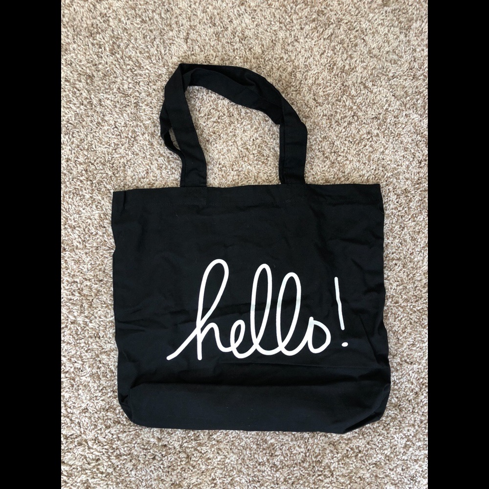 Hello! Black Tote Bag
